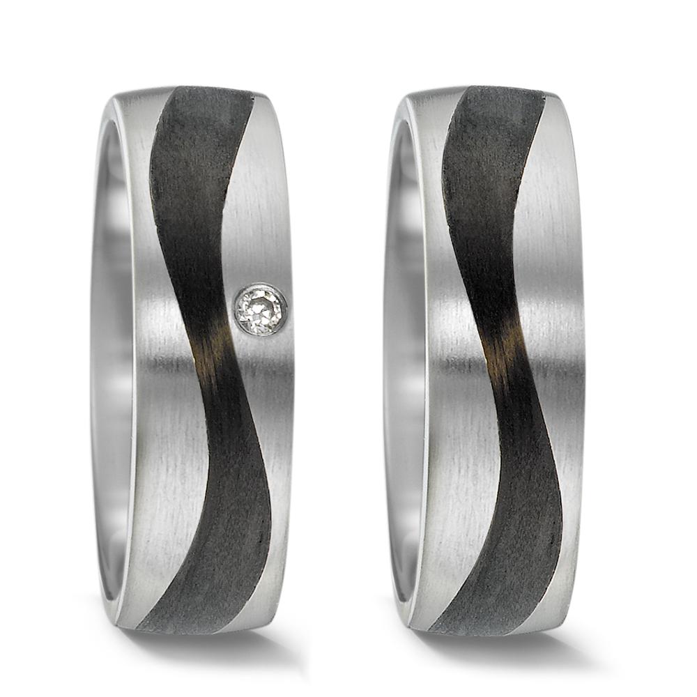 Partnerring Edelstahl, Carbon