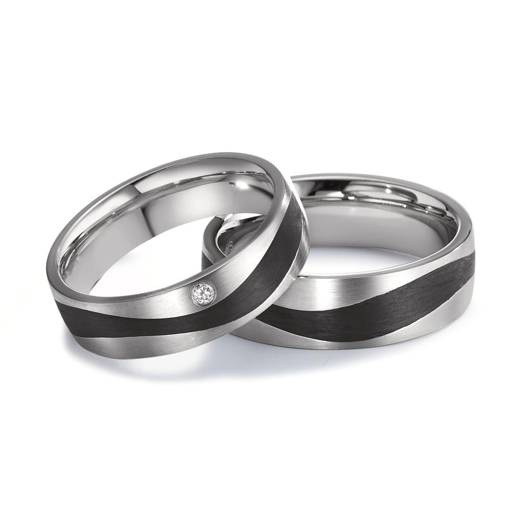 Partnerring Edelstahl, Carbon