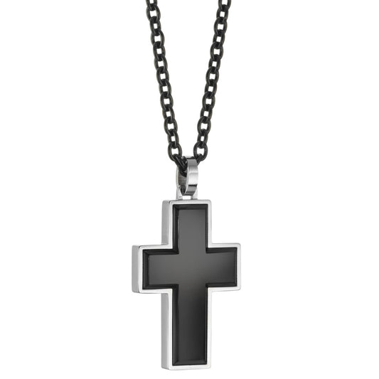 Halskette mit Anhänger Edelstahl IP beschichtet Kreuz