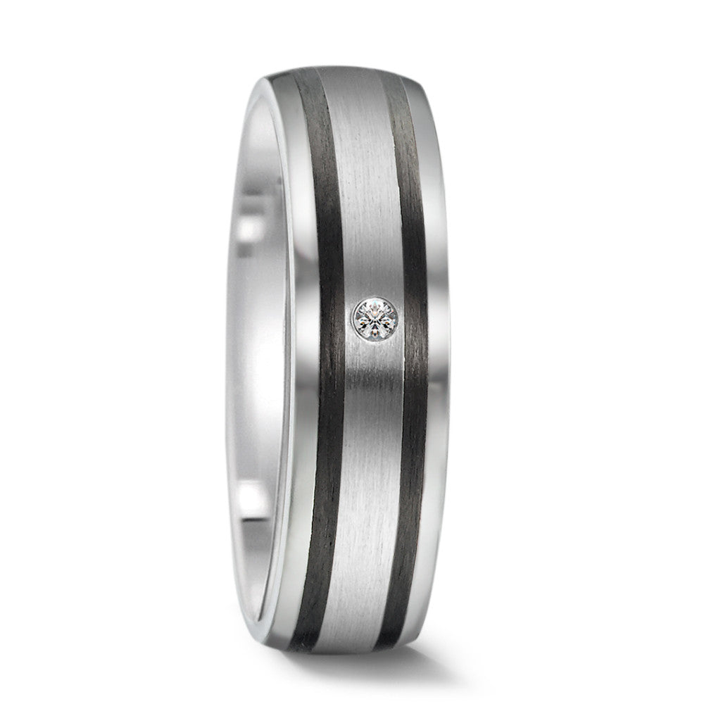 Partnerring Edelstahl, Carbon Zirkonia