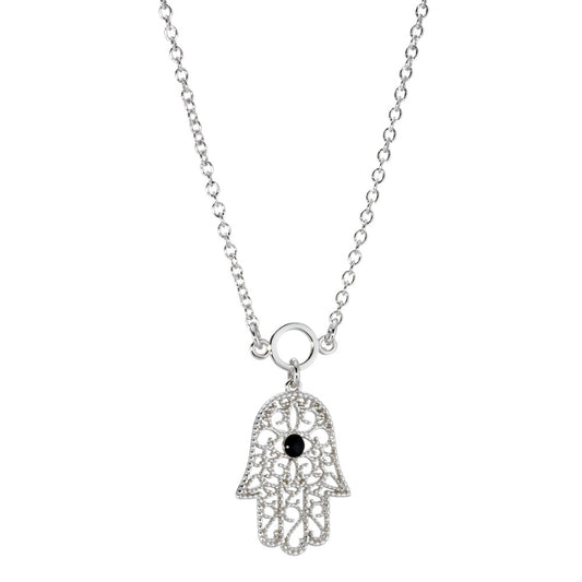 Collier Silber rhodiniert Fatima 42 cm