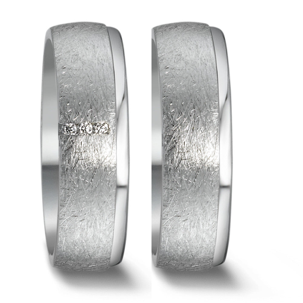 Partnerring Silber rhodiniert