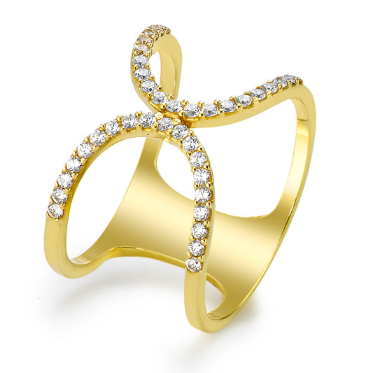 Fingerring 750/18 K Gelbgold Zirkonia 38 Steine