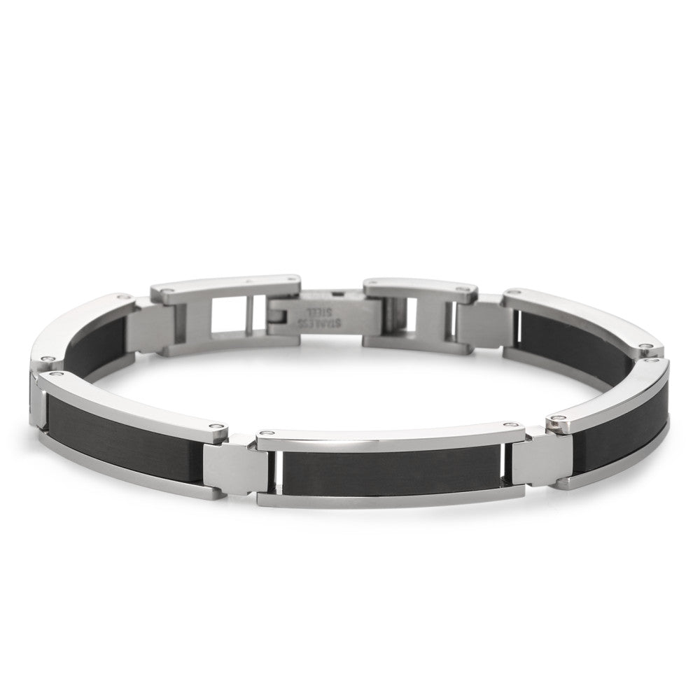 Armband Edelstahl, Carbon verstellbar