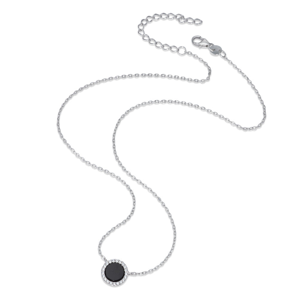 Collier Silber Onyx rhodiniert verstellbar Ø10 mm