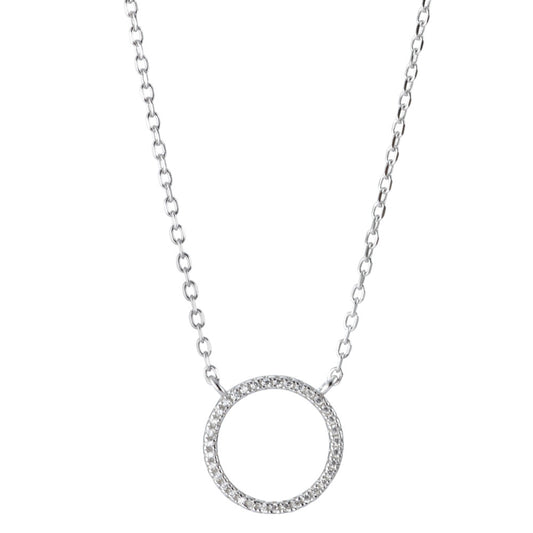 Collier Silber Zirkonia rhodiniert verstellbar Ø13 mm