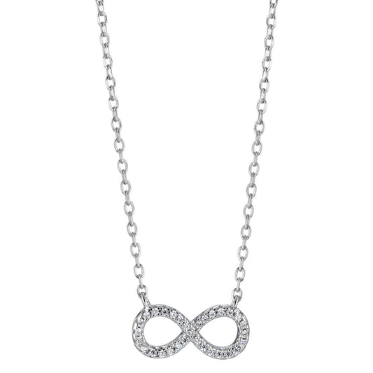 Collier Silber Zirkonia rhodiniert Infinity verstellbar