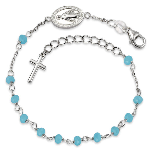 Armband Silber Kristall aqua rhodiniert verstellbar