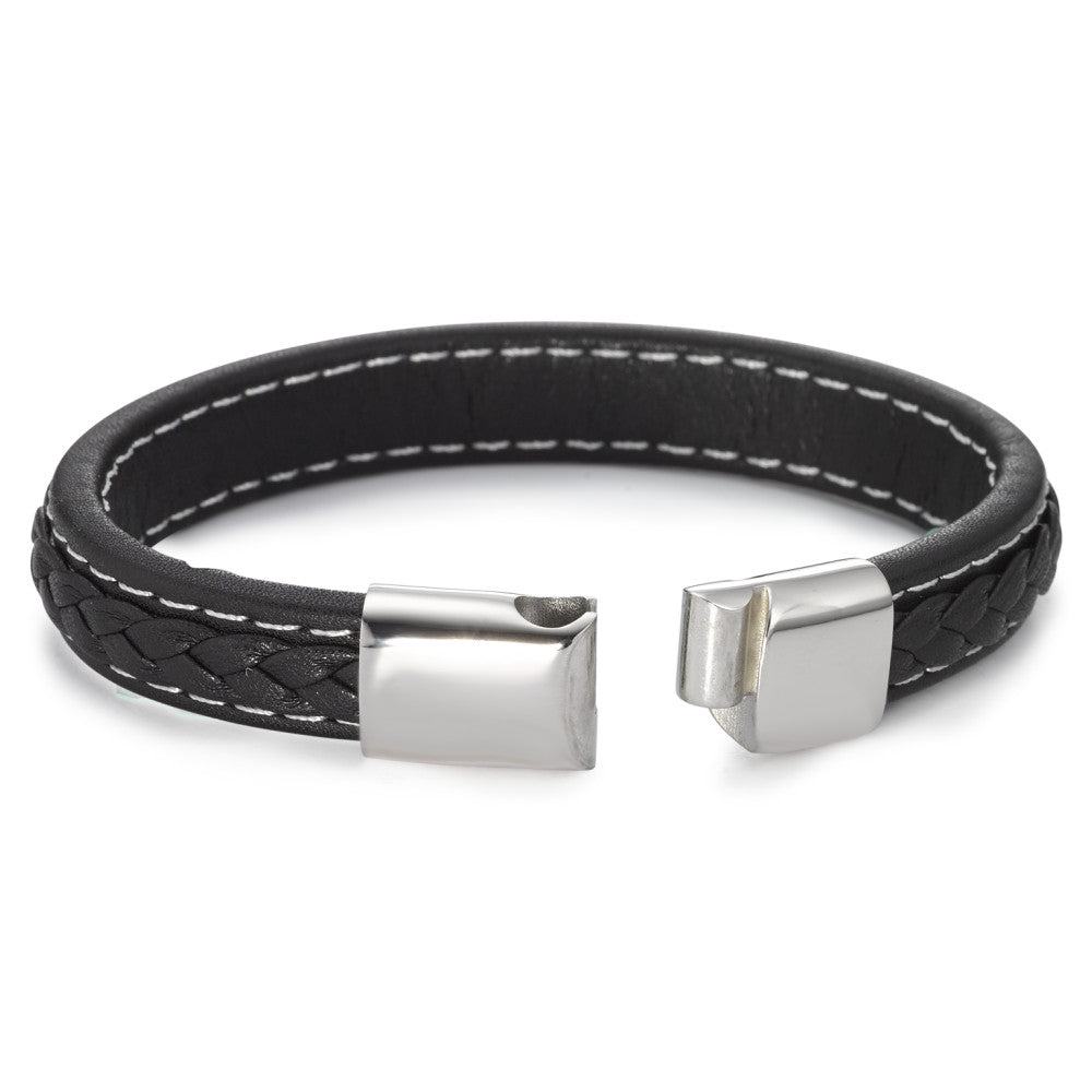 Armband Edelstahl, Leder