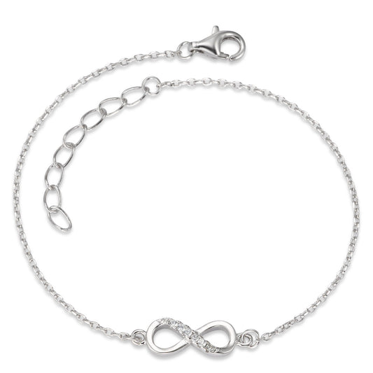 Armband Silber Zirkonia 6 Steine rhodiniert Infinity 16-20 cm verstellbar