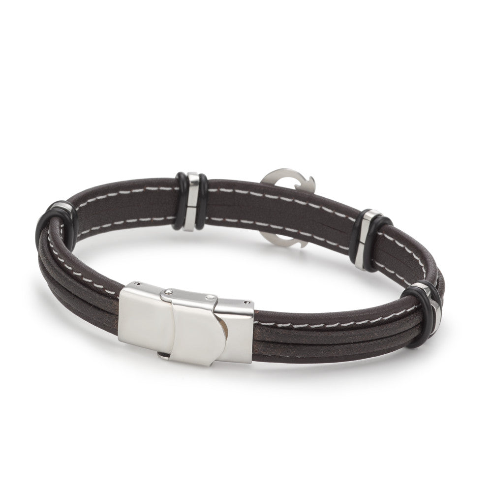 Armband Leder, Edelstahl Anker