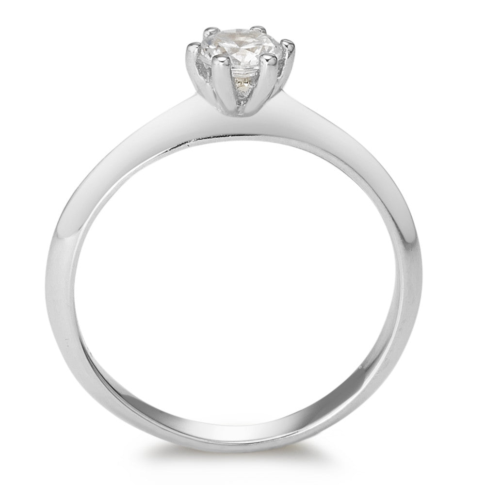 Solitär Ring 375/9 K Weissgold Zirkonia Ø4.5 mm