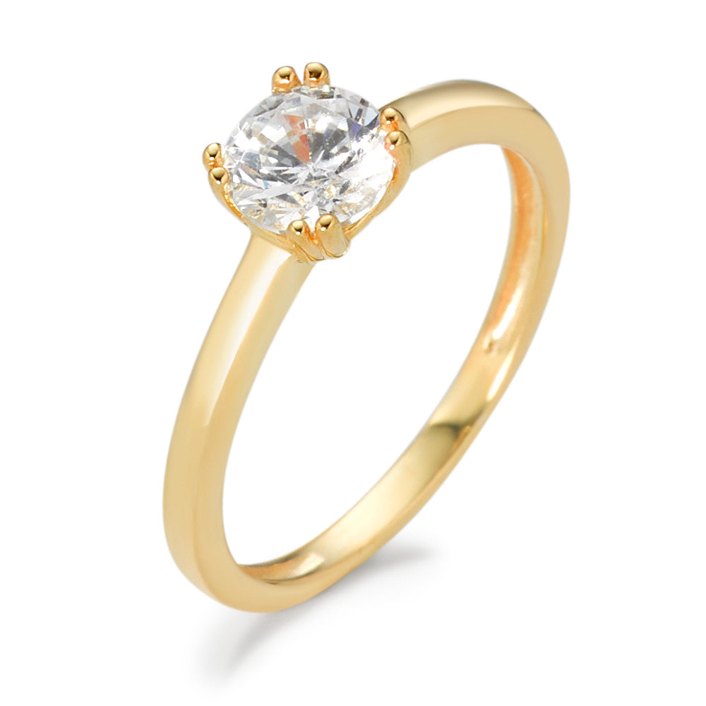 Solitär Ring 375/9 K Gelbgold Zirkonia Ø5.5 mm