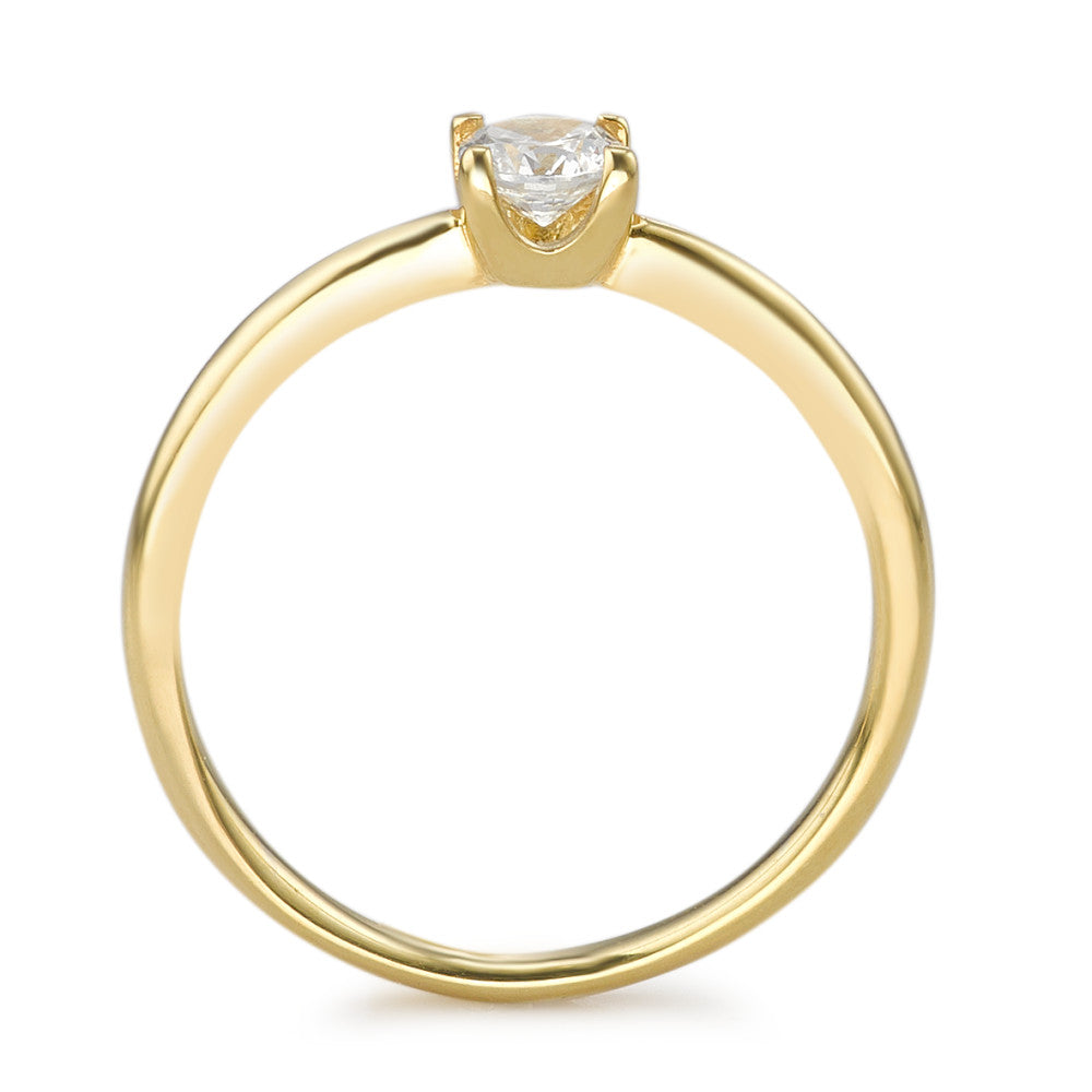 Solitär Ring 375/9 K Gelbgold Zirkonia Ø3.8 mm