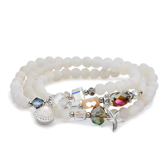 Armband Silber Achat weiss