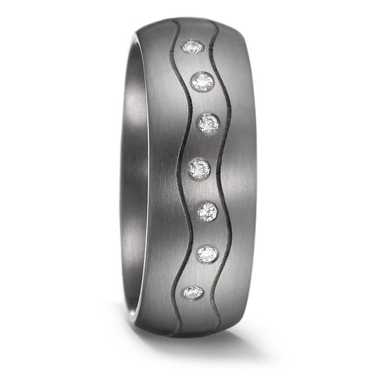 Partnerring aus Tantal mit Diamant 0.07 ct und feinmattierter Oberfläche