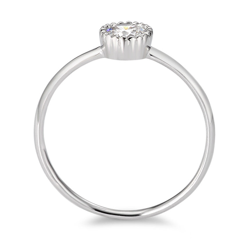 Solitär Ring 375/9 K Weissgold Zirkonia weiss Ø5.7 mm