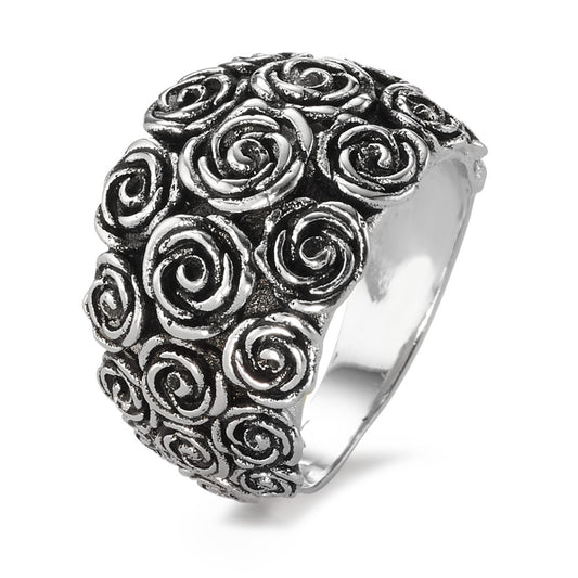 Fingerring Silber patiniert Rose