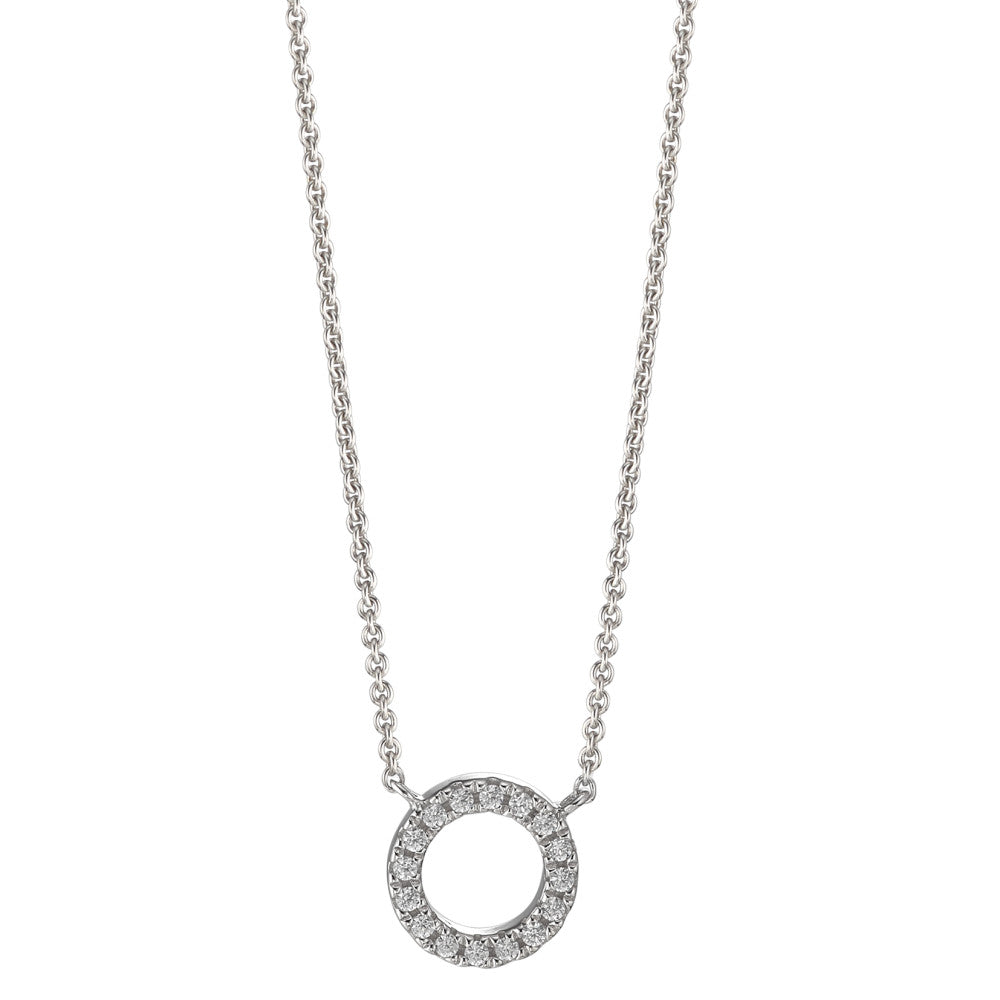 Collier 375/9 K Weissgold Zirkonia 16 Steine verstellbar