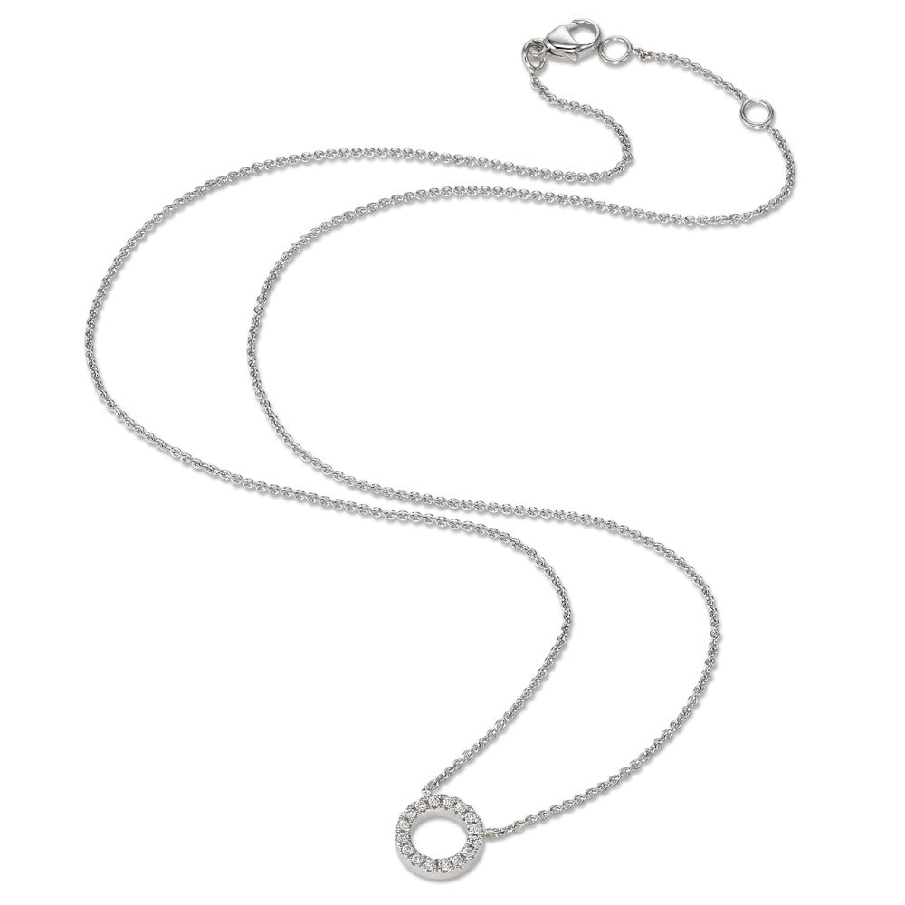 Collier 375/9 K Weissgold Zirkonia 16 Steine verstellbar