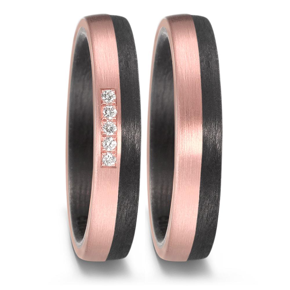 Partnerring 585/14 K Rosegold, Carbon