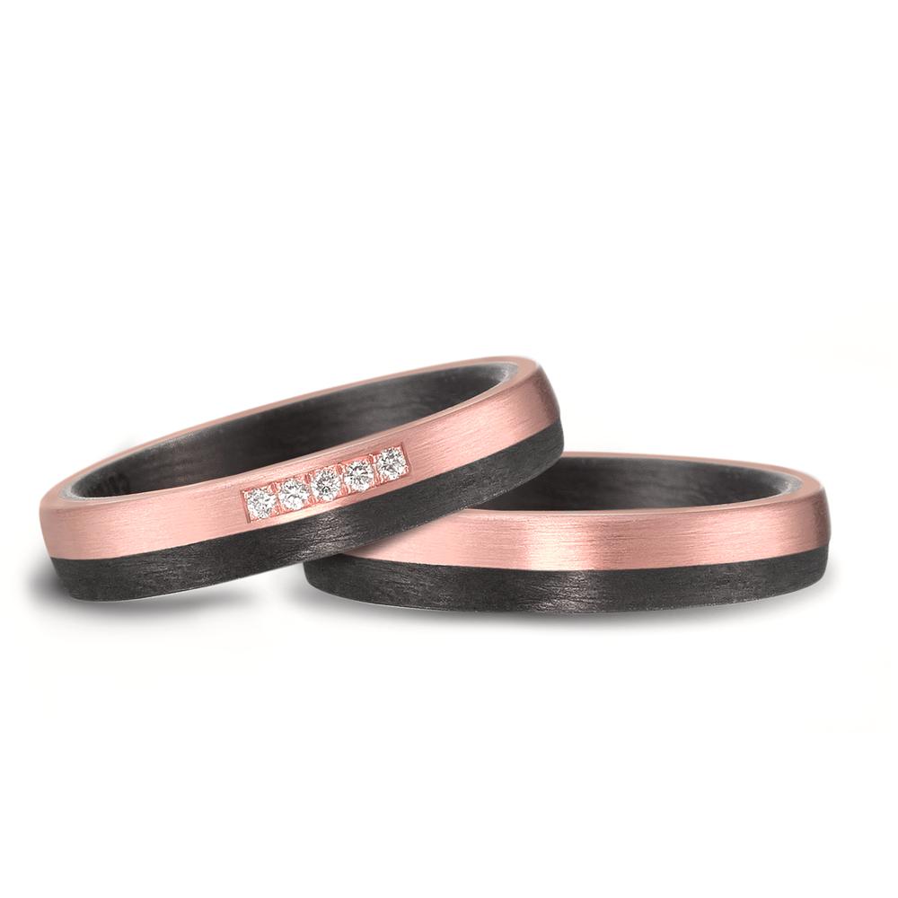 Partnerring 585/14 K Rosegold, Carbon