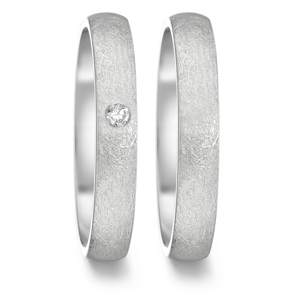 Partnerring Edelstahl Diamant 0.04 ct, tw-si