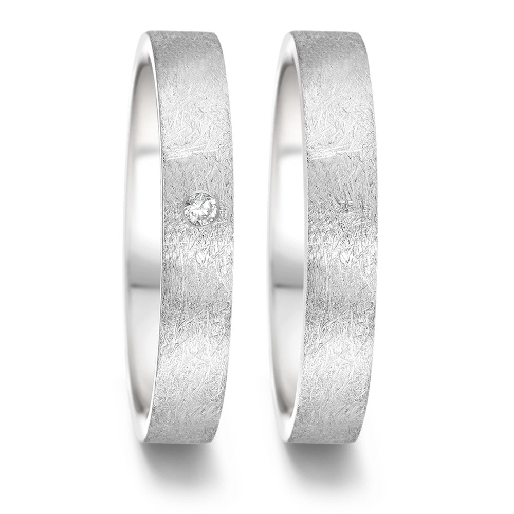 Partnerring Edelstahl Diamant 0.02 ct, tw-si