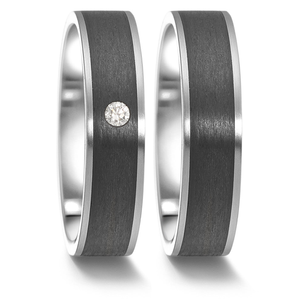 Partnerring Edelstahl, Carbon