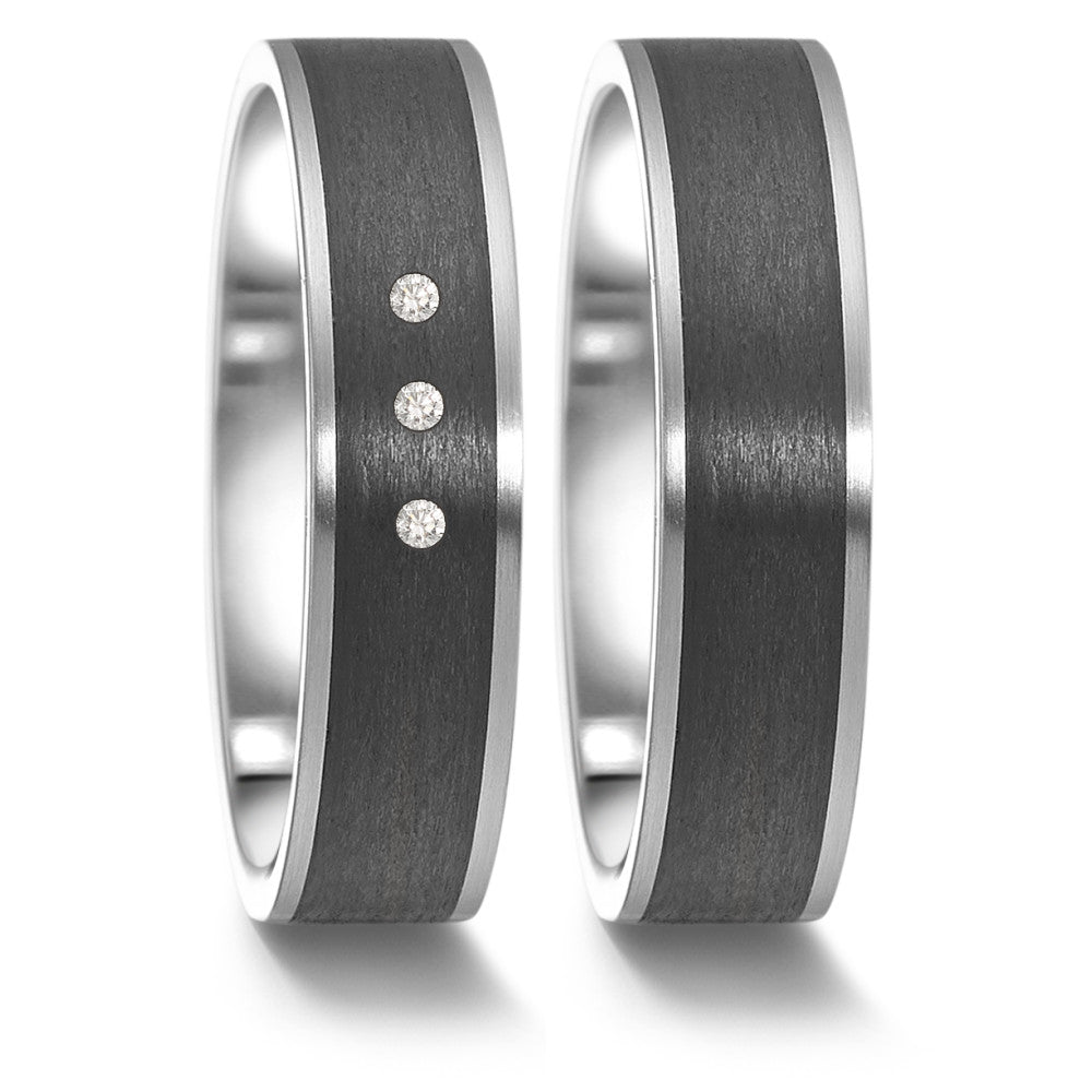 Partnerring Edelstahl, Carbon