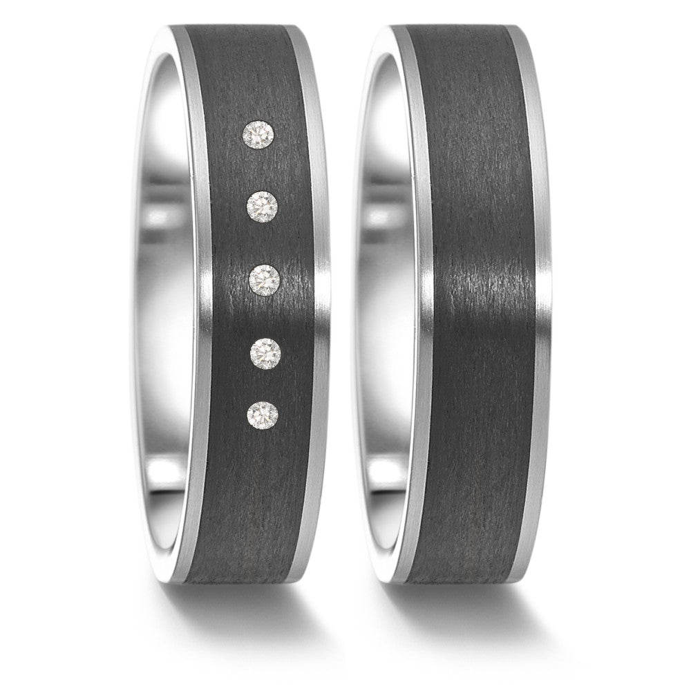 Partnerring Edelstahl, Carbon