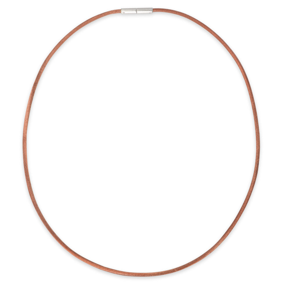 Collier Leder, Edelstahl 45 cm Ø2 mm