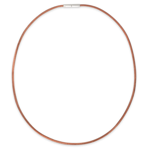 Collier Leder, Edelstahl 45 cm Ø2 mm