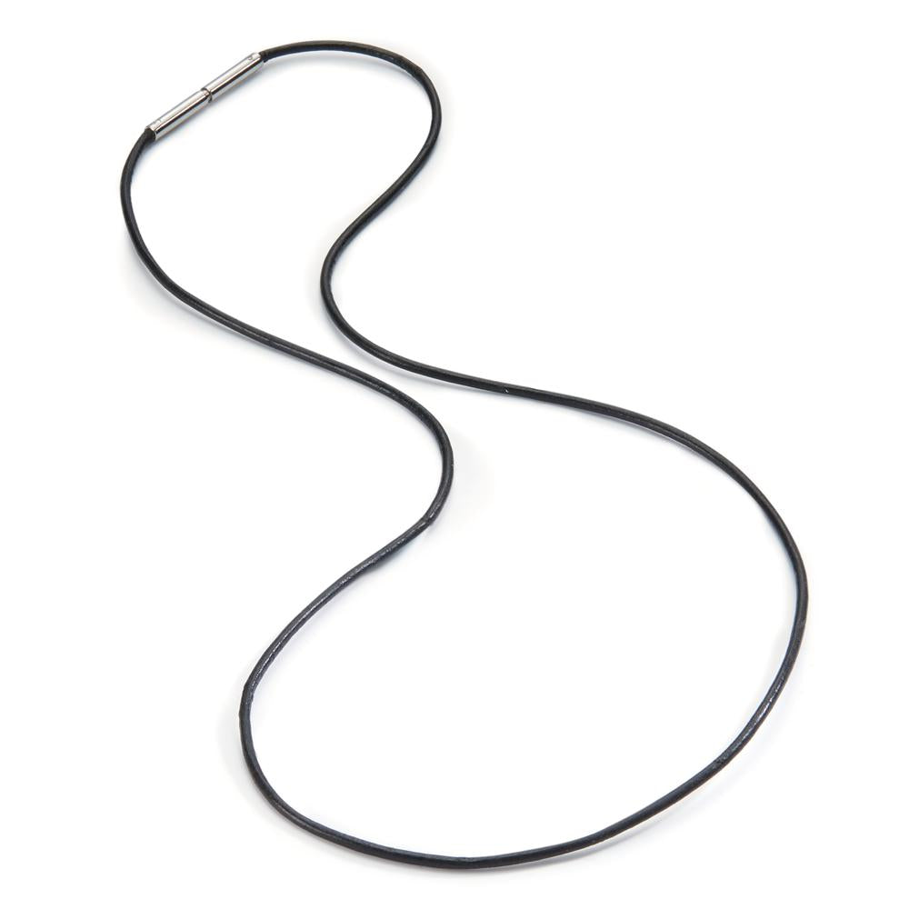 Collier Leder, Edelstahl 42 cm Ø1 mm