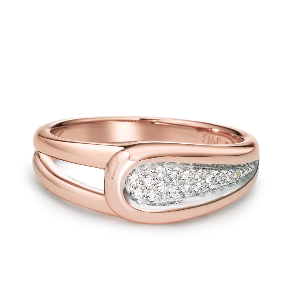 Fingerring Silber Zirkonia rosé vergoldet