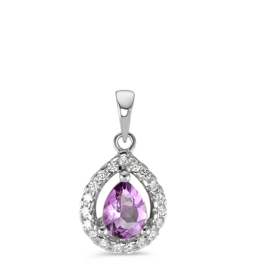 Anhänger Silber Amethyst, Zirkonia rhodiniert