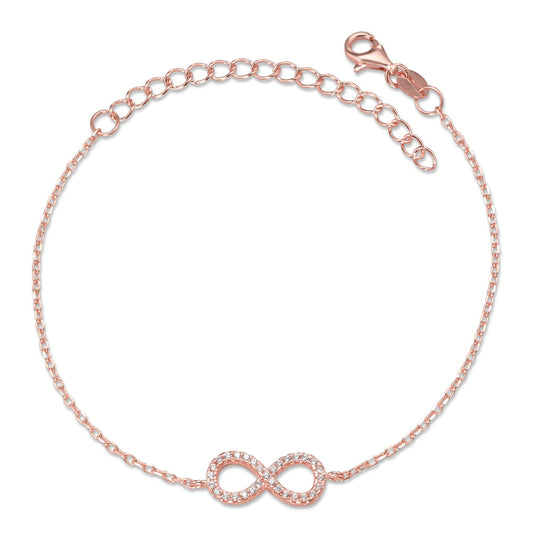 Armband Silber Zirkonia rosé vergoldet Infinity 16-19 cm verstellbar