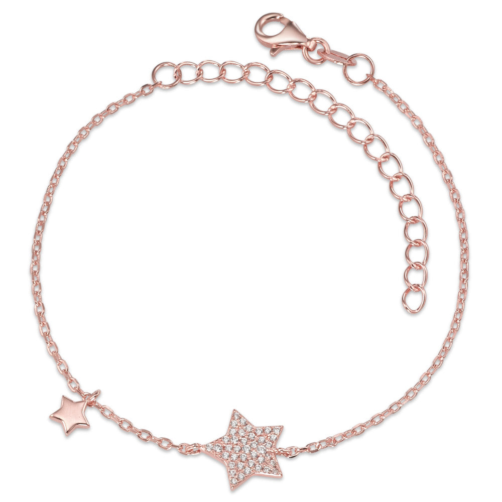 Armband Silber Zirkonia rosé vergoldet Stern verstellbar