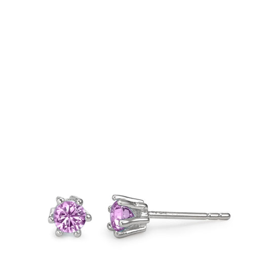 Ohrstecker Silber Amethyst rhodiniert Ø5 mm