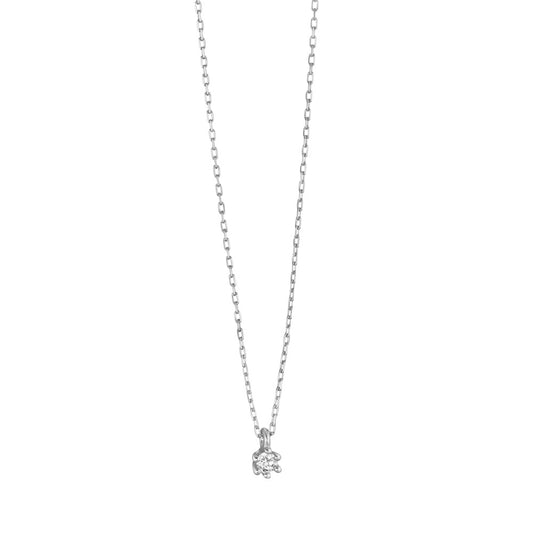 Collier 375/9 K Weissgold Diamant 0.03 ct, w-pi1 verstellbar