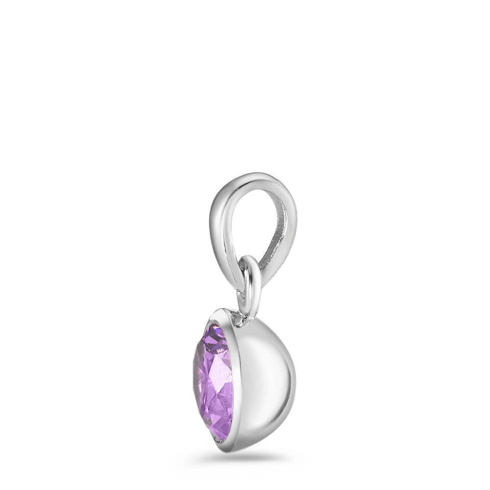 Anhänger Silber Zirkonia violett rhodiniert Ø7.5 mm