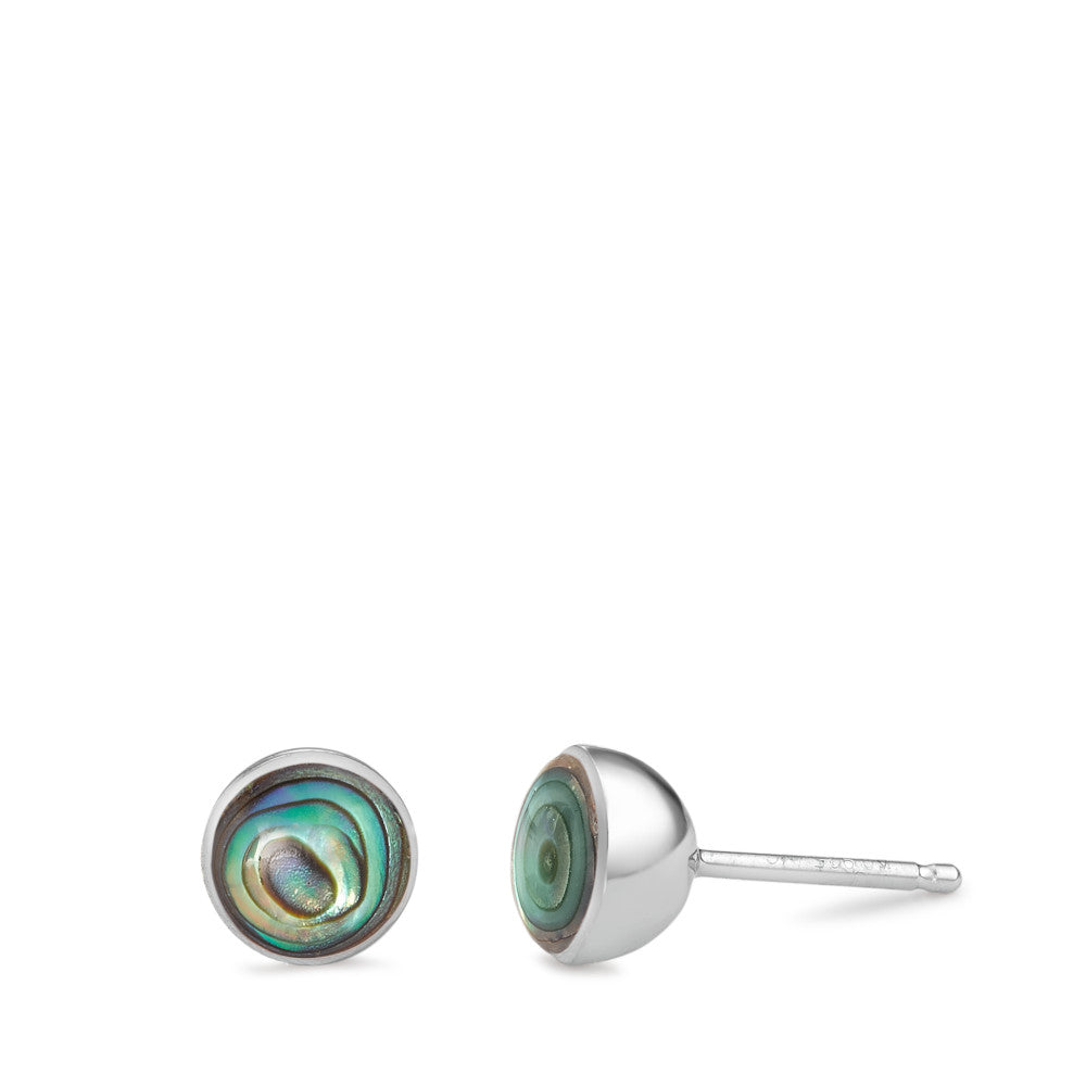 Ohrstecker Silber Abalone rhodiniert Ø7 mm