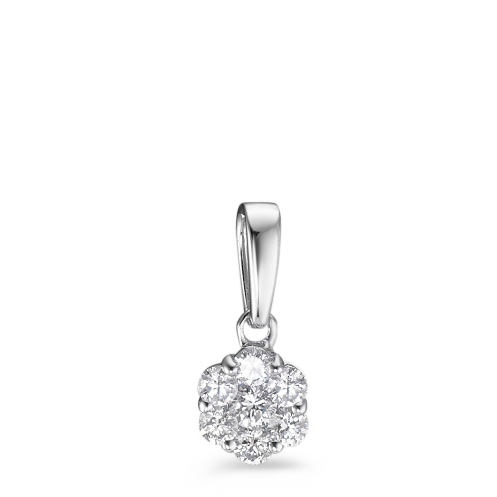 Anhänger 375/9 K Weissgold Diamant 0.18 ct, 7 Steine, w-si Ø5 mm