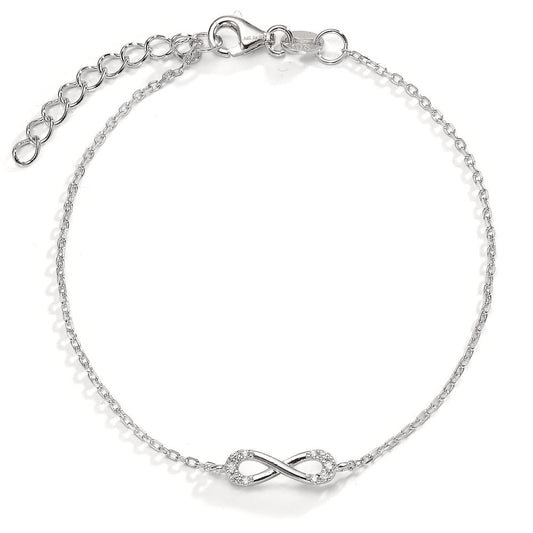 Armband Silber Zirkonia rhodiniert Infinity 16-19 cm verstellbar