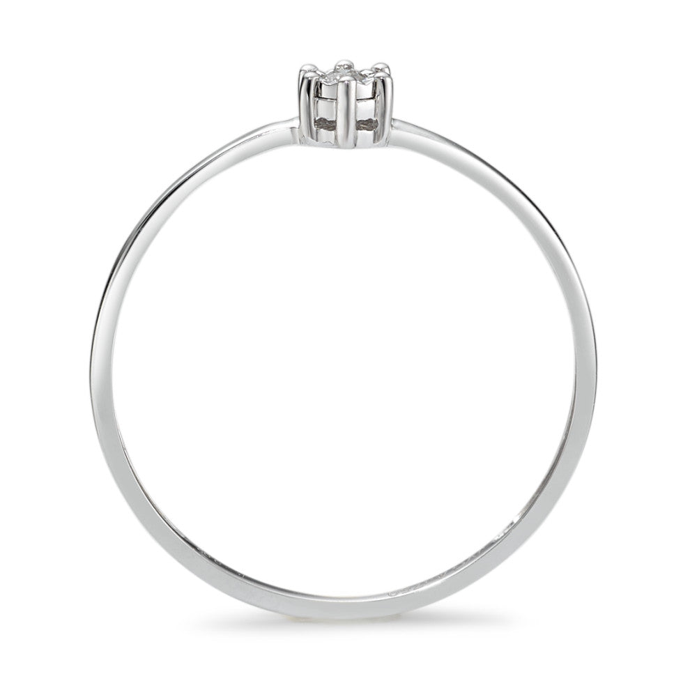 Solitär Ring 750/18 K Weissgold Diamant 0.02 ct, w-si