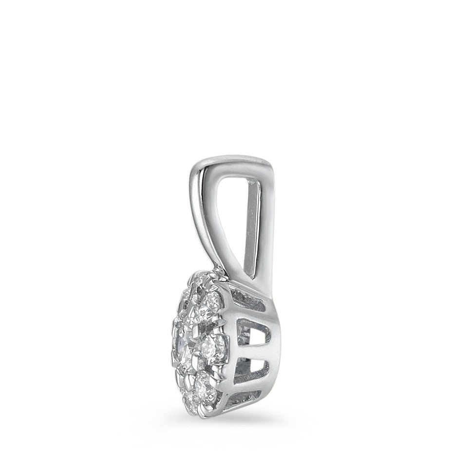 Anhänger 750/18 K Weissgold Diamant 0.20 ct, 9 Steine, w-si Ø6.5 mm