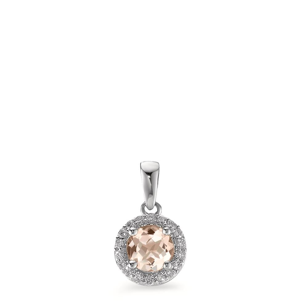 Anhänger 375/9 K Weissgold Diamant 0.06 ct Morganit Ø6.5 mm