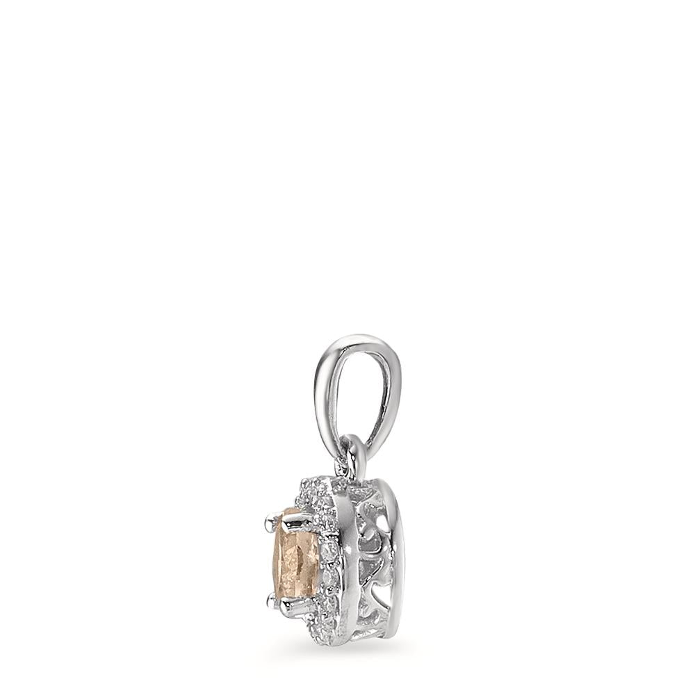 Anhänger 375/9 K Weissgold Diamant 0.06 ct Morganit Ø6.5 mm