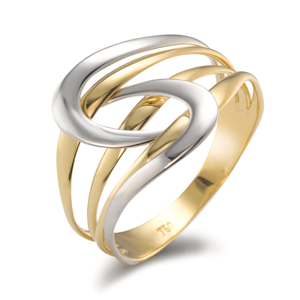 Fingerring 750/18 K Gelbgold, 750/18 K Weissgold