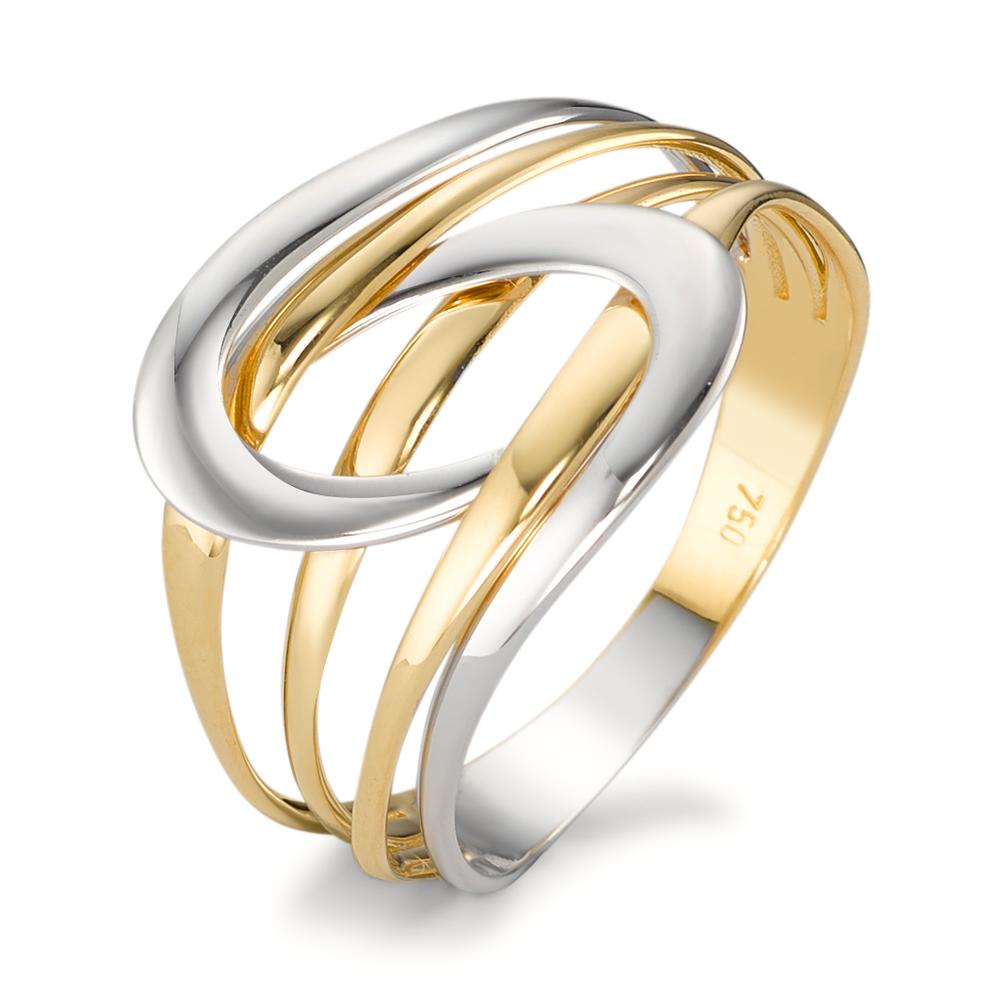 Fingerring 750/18 K Gelbgold, 750/18 K Weissgold